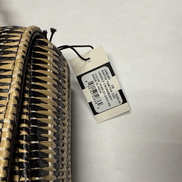 Lele Sadoughi Basket Made Purse, Raffia Pebble Sand With Faux Pearl Handle - Picture 4 of 7